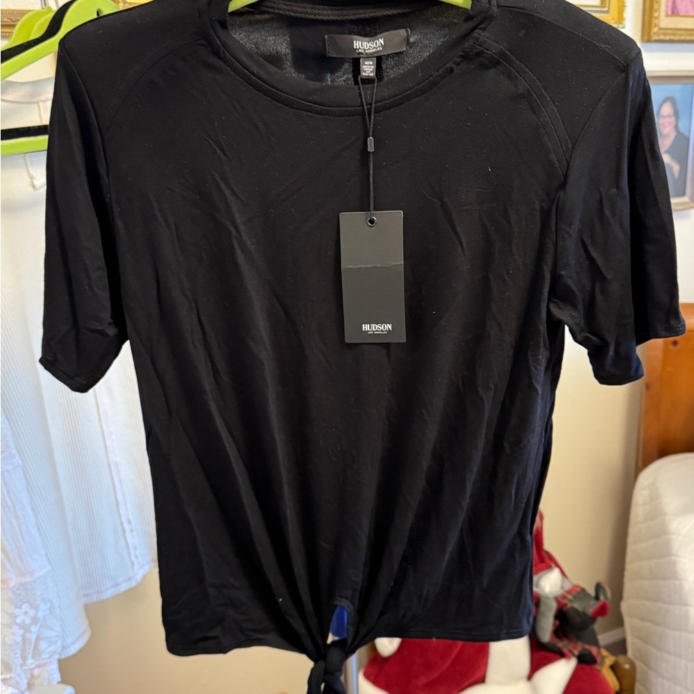 Hudson Black Tie-Front T-Shirt
